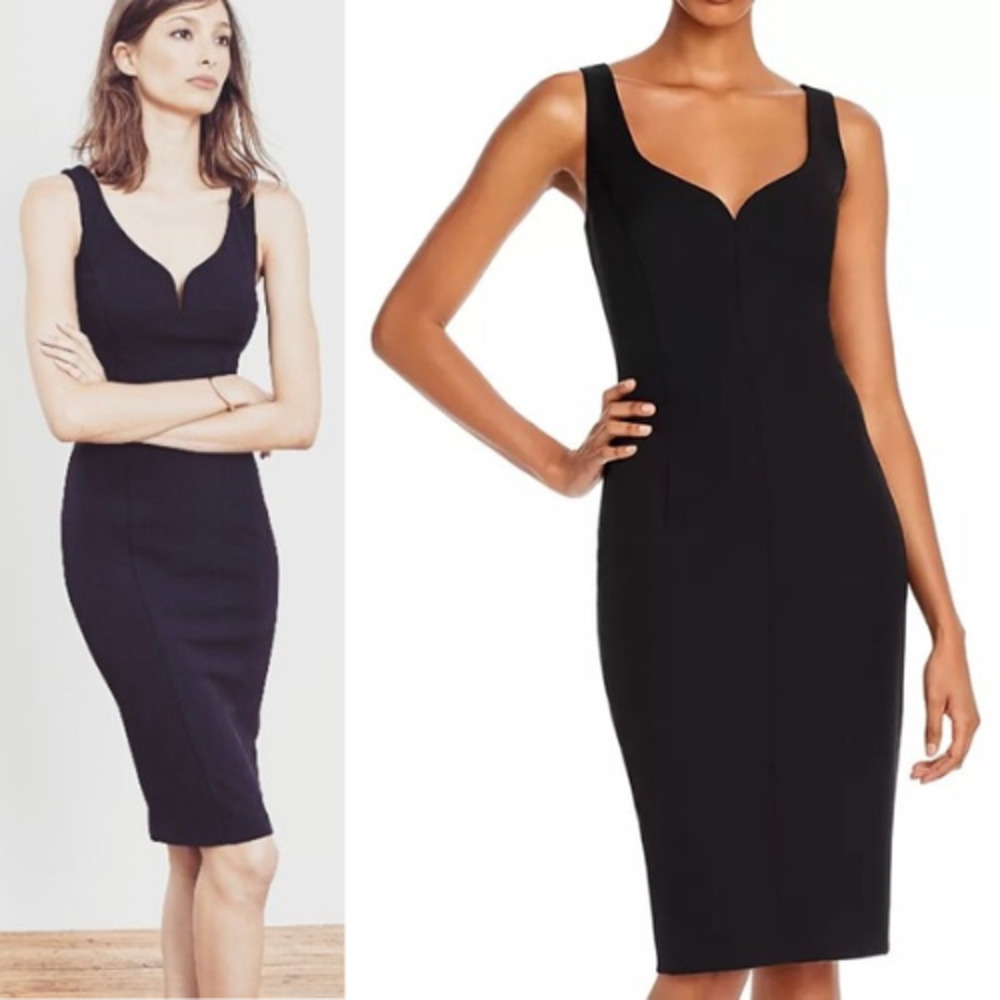 New! Donna Morgan Sweetheart Neck Sleeveless Sheath Dress Size 14 Black